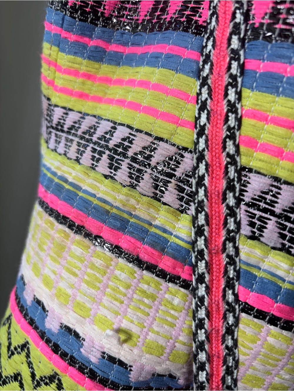 Milly Neon Aztec Tweed Zipper Jacket, Size 2 - Picture 10 of 16
